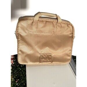 Neiman Marcus Padded Quilted Laptop / Tablet Carry Case – Beige / Champagne